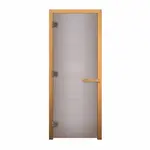 Дверь стеклянная Сатин Матовая 1900х700мм (8мм, 3 петли хром, коробка осина)