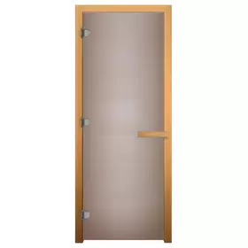 Дверь стеклянная Сатин Матовая 1800х700мм (8мм, 3 петли 716 CR хром, коробка осина)